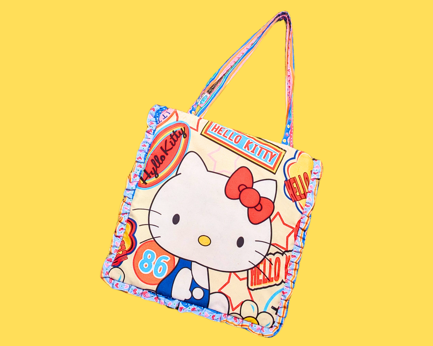 Sac fourre-tout Hello Kitty fait main et recyclé