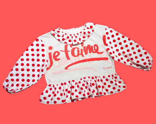 Taie d'oreiller Je T'aime vintage 1990, fabriquée à la main et recyclée, compatible avec les tailles SML-XL