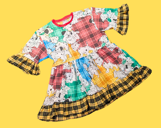 Robe drap de lit 101 Dalmatiens faite à la main et recyclée, taille S à XL