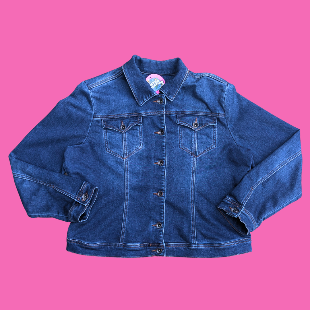 The Golden Girls ''Bow to the Queens'' Upcycled T-Shirt Denim Jacket Size XL