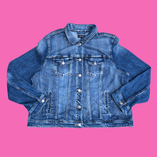 David Bowie, Space Oddity, Upcycled T-Shirt Denim Jacket Size 2XL for Women