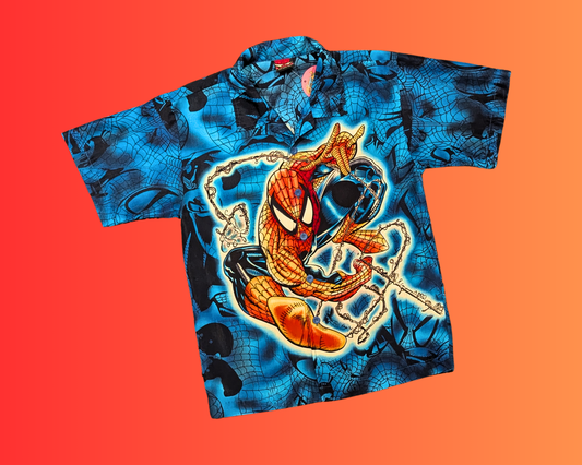 2002 Marvel Official Spider-Man Button Down Shirt Size M (for Kids)