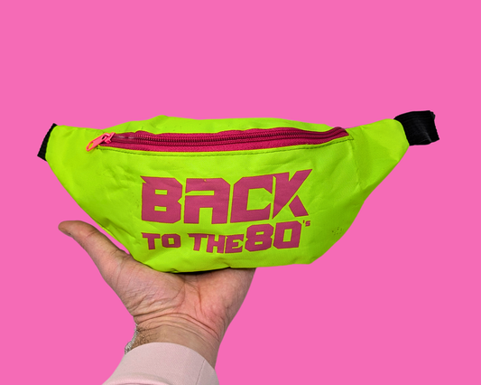 Sac banane vintage des années 1990, retour aux années 80, vert fluo et rose