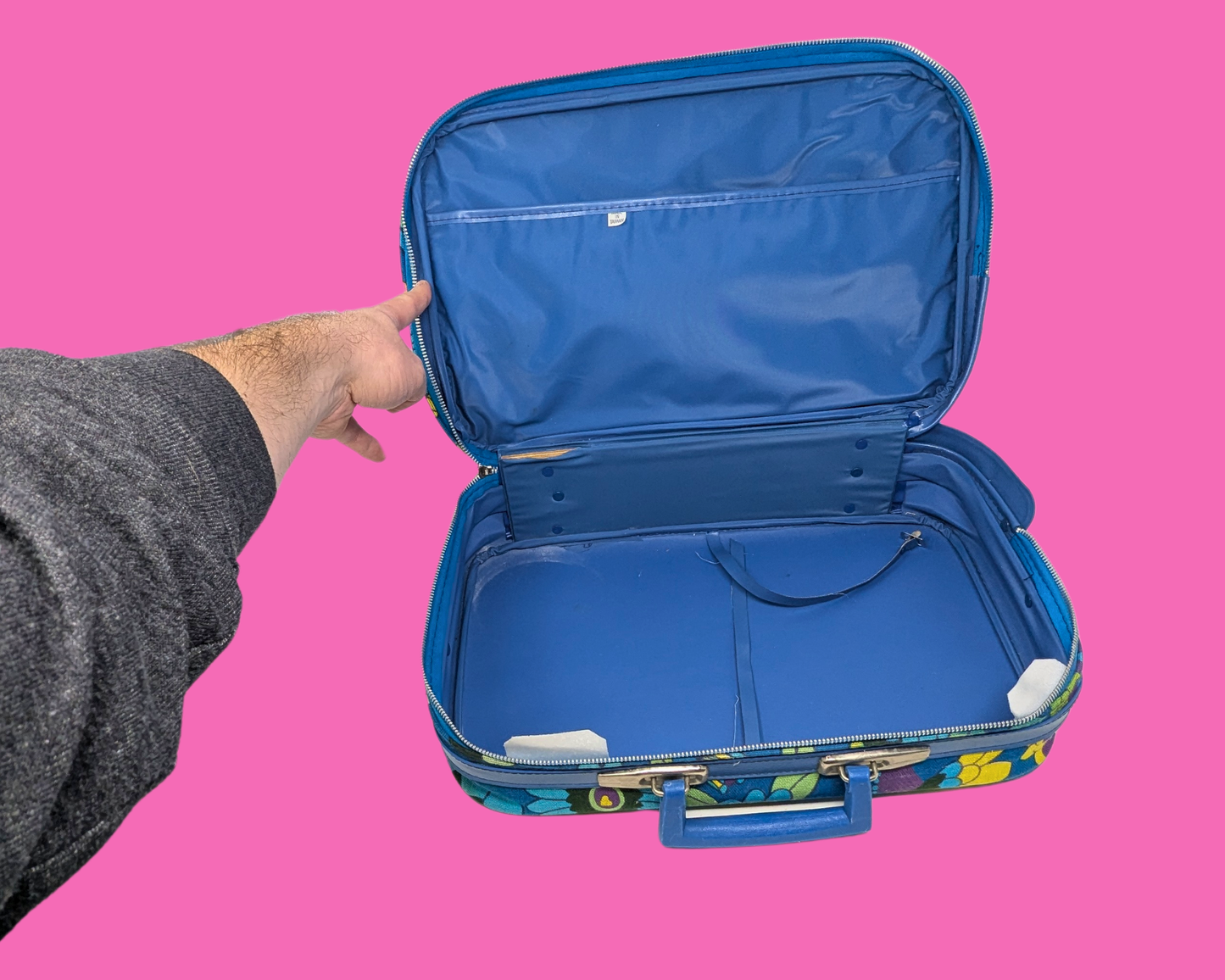 Valise vintage Groovy des années 1960 fabriquée à Taïwan