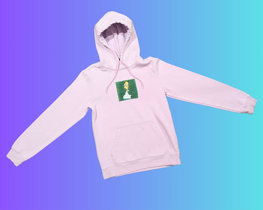 Y2K Light Purple, Omer Simpson Embroidered Patch, Hoodie Size XS