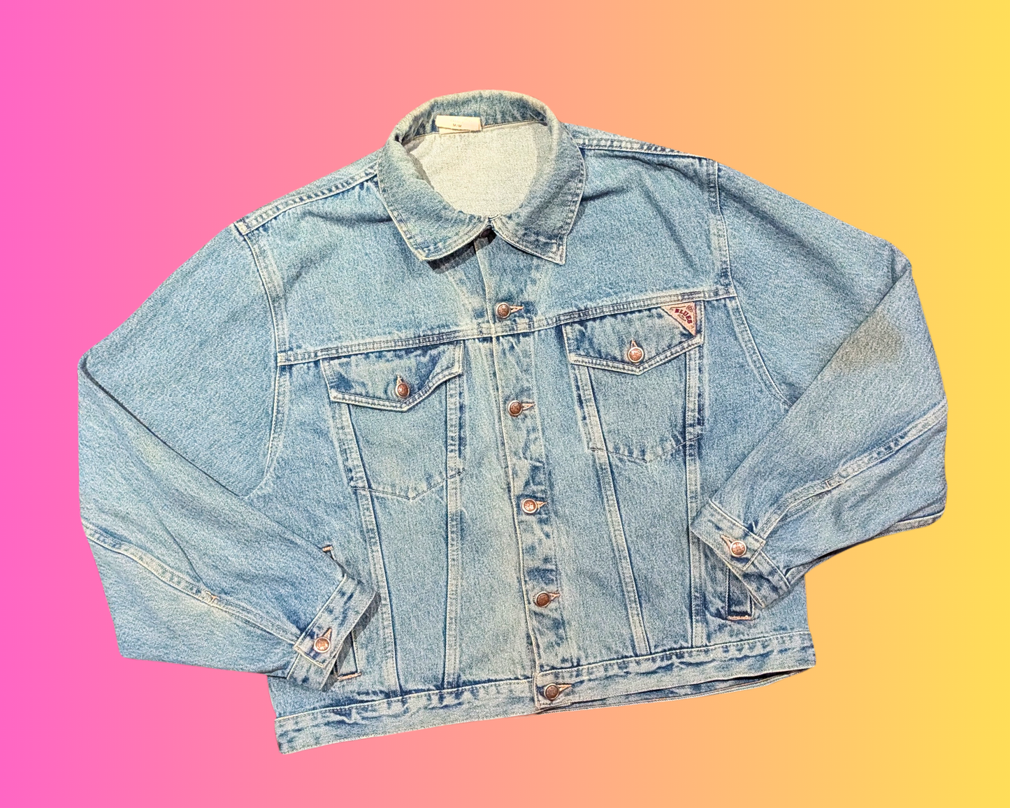 Handmade, Upcycled Seinfeld Denim Jacket Size M