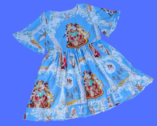 Robe drap de lit vintage des années 1980, fabriquée à la main et recyclée, inspirée du film ET, taille L