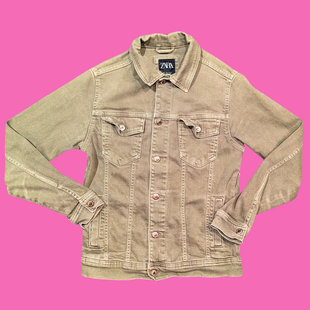 Led Zeppelin, Celebration Day Upcycled T-Shirt Green Jacket Size S