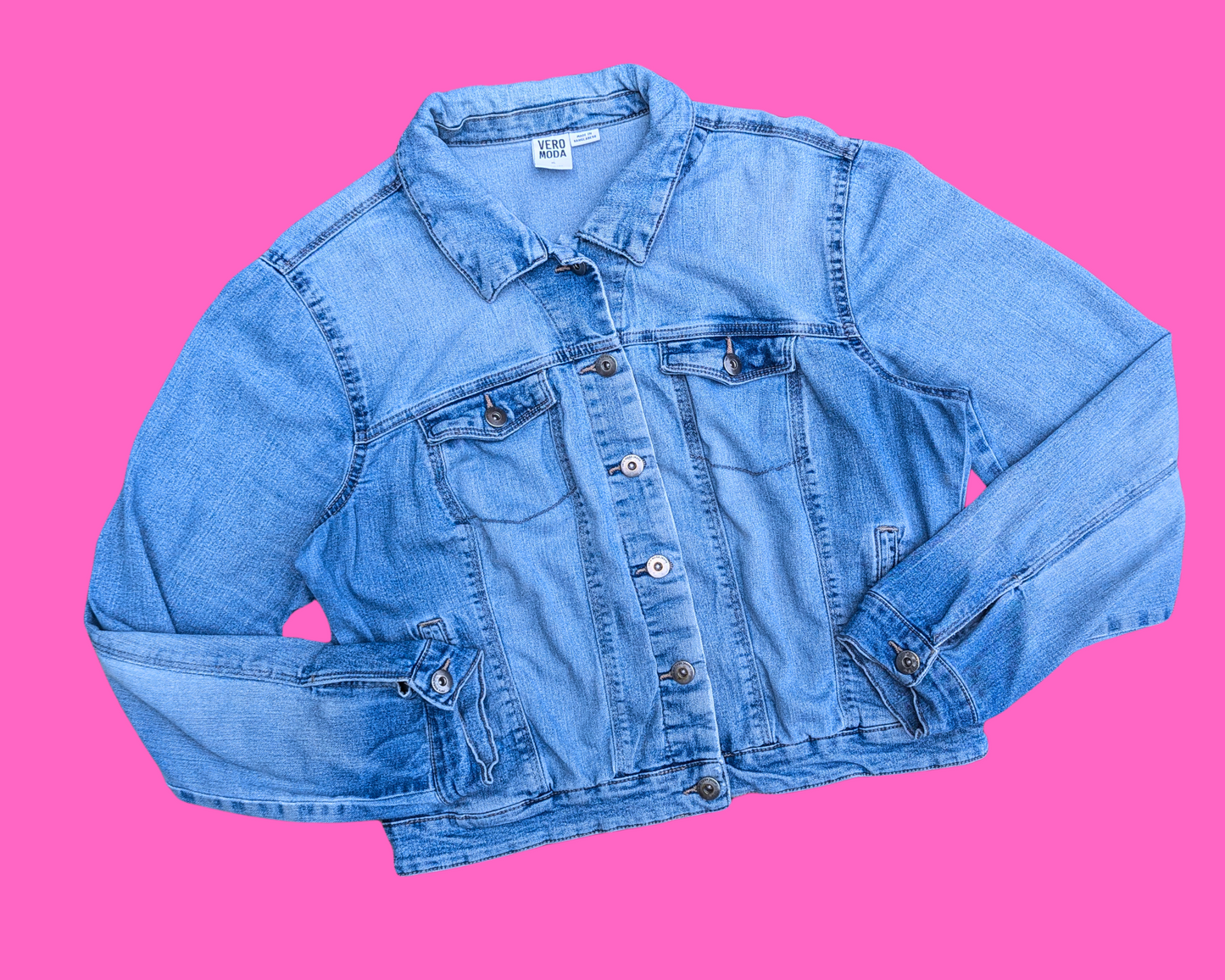 Handmade, Upcycled David Bowie Denim Jacket Size XL