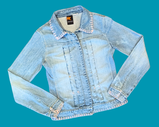 Veste en jean Parasuco Vincent Van Gogh faite à la main et recyclée, taille S