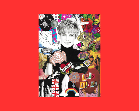 Print of Handmade Collage of Princess Diana