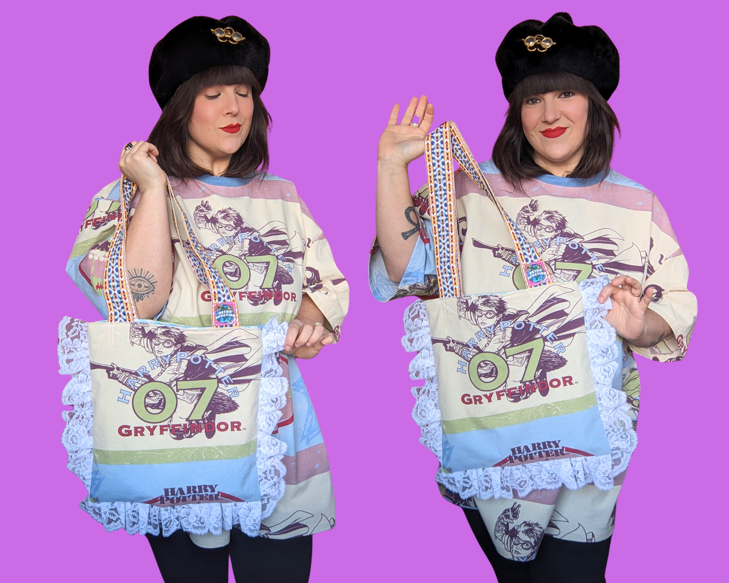 Sac fourre-tout Harry Potter fait main et recyclé
