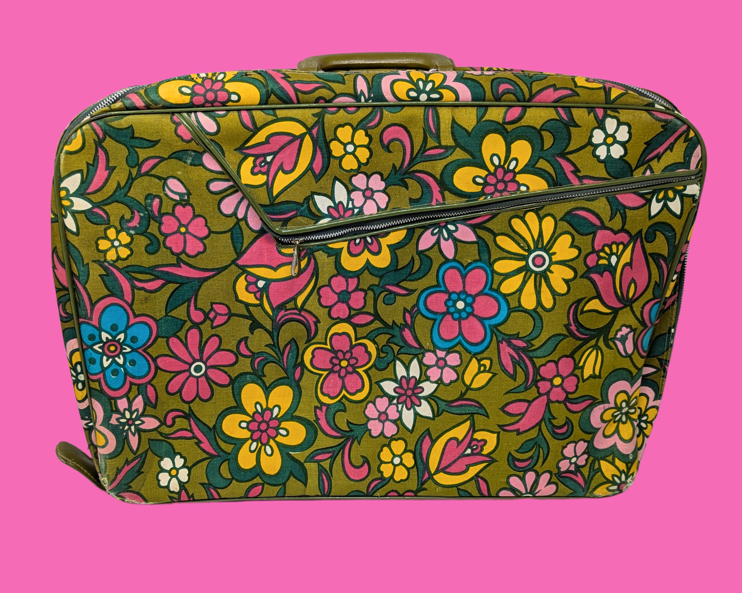 Valise vintage Groovy des années 1960 fabriquée au Japon