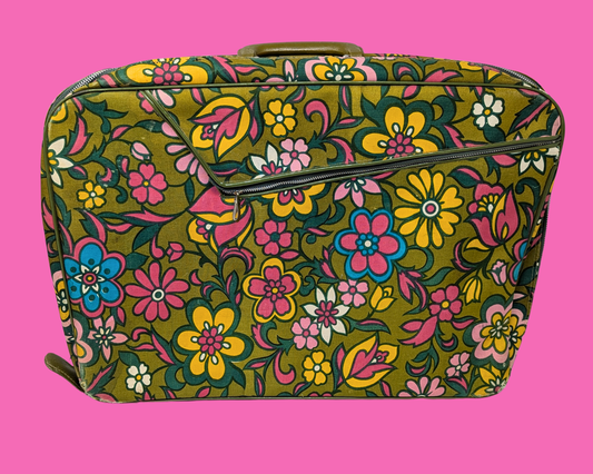 Valise vintage Groovy des années 1960 fabriquée au Japon