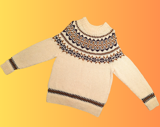Pull vintage des années 1970 100 % pure laine fait main en Hollande, taille L