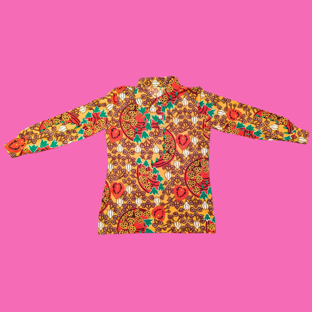 Vintage 1960's Groovy, Funky Blouse Size L