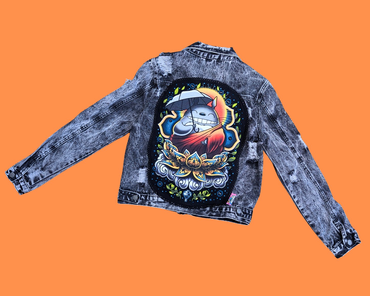 Handmade, Upcycled My Neighbour Totoro Denim Jacket Size L