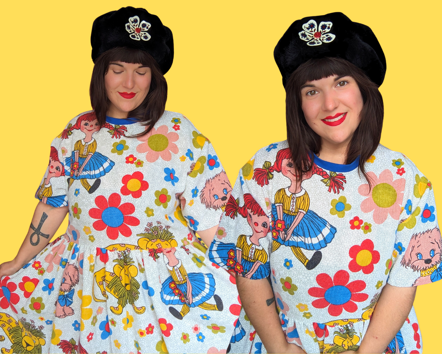 Fait à la main, robe t-shirt Pokemon drap de lit recyclé pour SML-XL