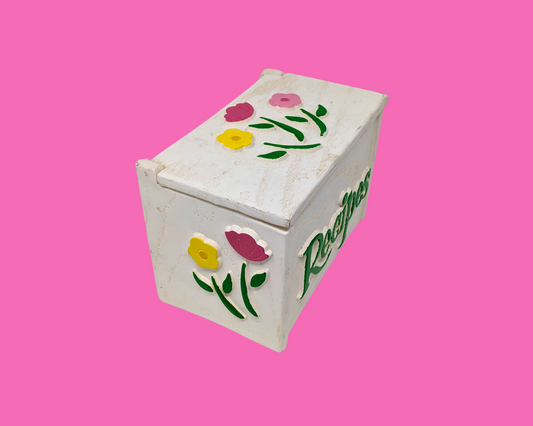 Petite boîte à recettes vintage des années 1960