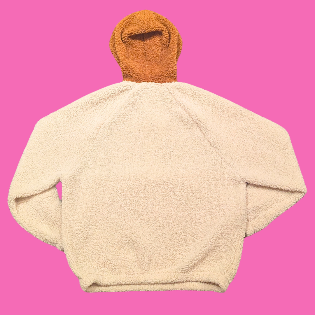 Funky, Soft Fleece Sweater with Hoodie Size L