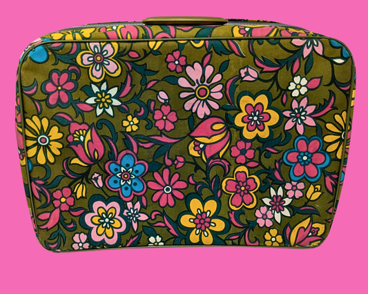 Valise vintage Groovy des années 1960 fabriquée au Japon