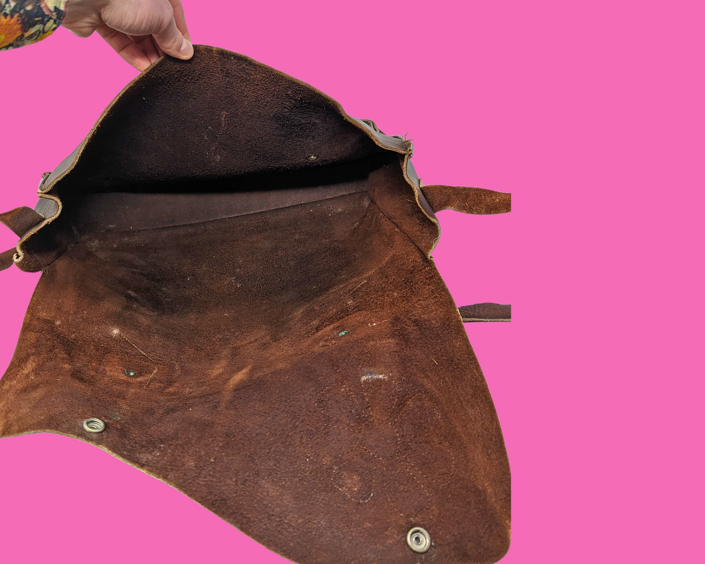 Sac messager vintage en cuir marron des années 1970