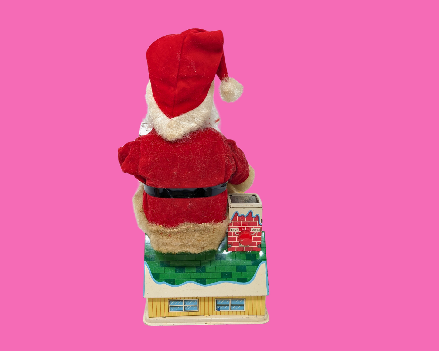 Tirelire Père Noël animée de luxe vintage des années 1960, fonctionnant sur piles et pièces, fabriquée au Japon, non testée