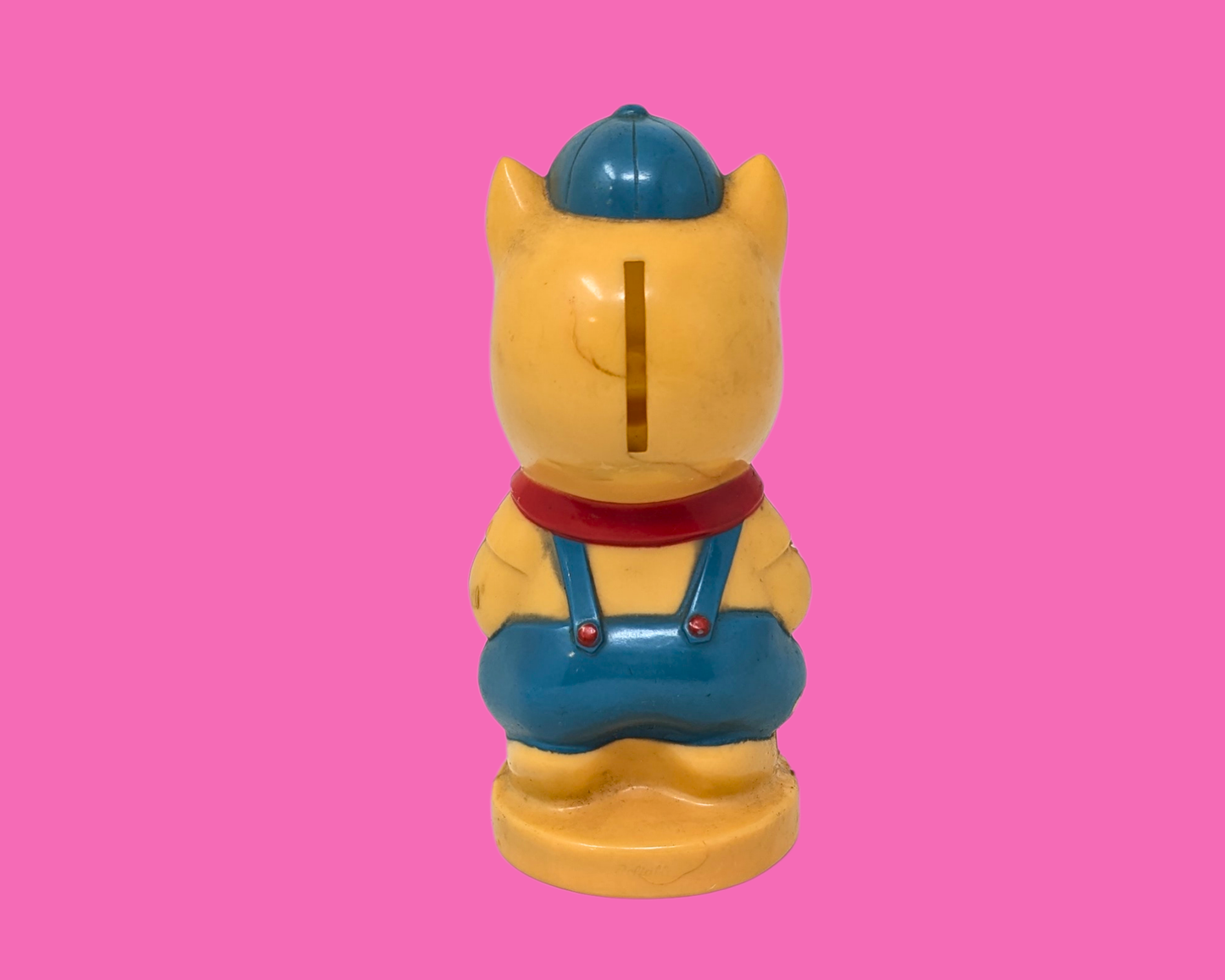 Tirelire en plastique vintage en forme de petit cochon des années 1960, de Reliable, fabriquée au Canada