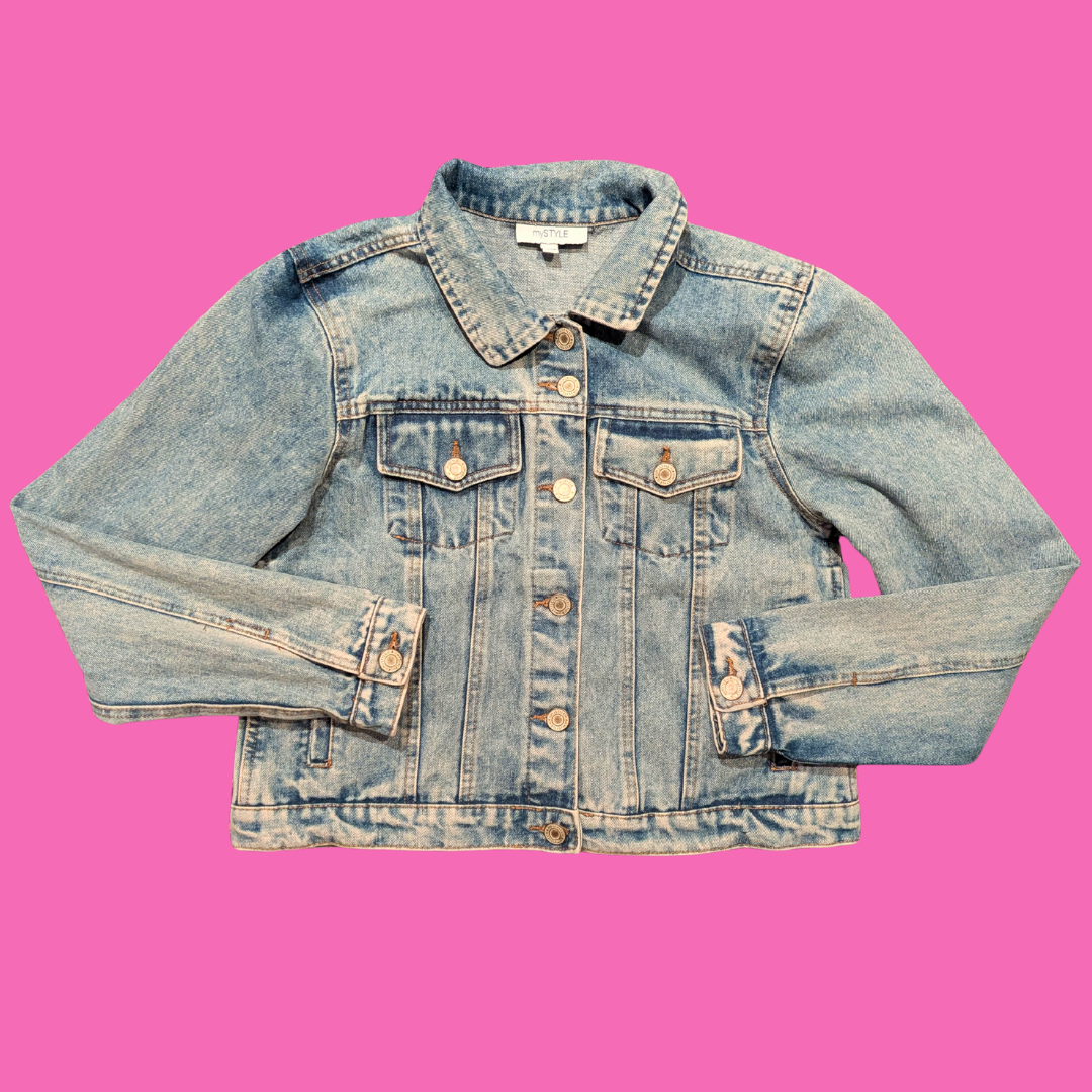 Friends Upcycled Denim Jacket Size M