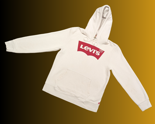 Sweat à capuche Levi's blanc Y2K taille L