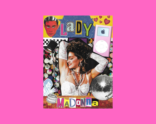 Print of Handmade Collage of Madonna