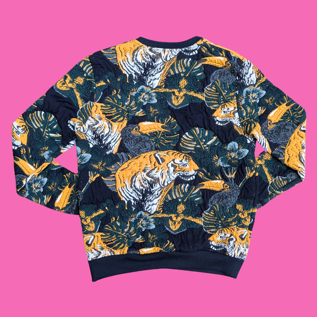 Elegant Animals and Jungle Print Sweater Size M for Men