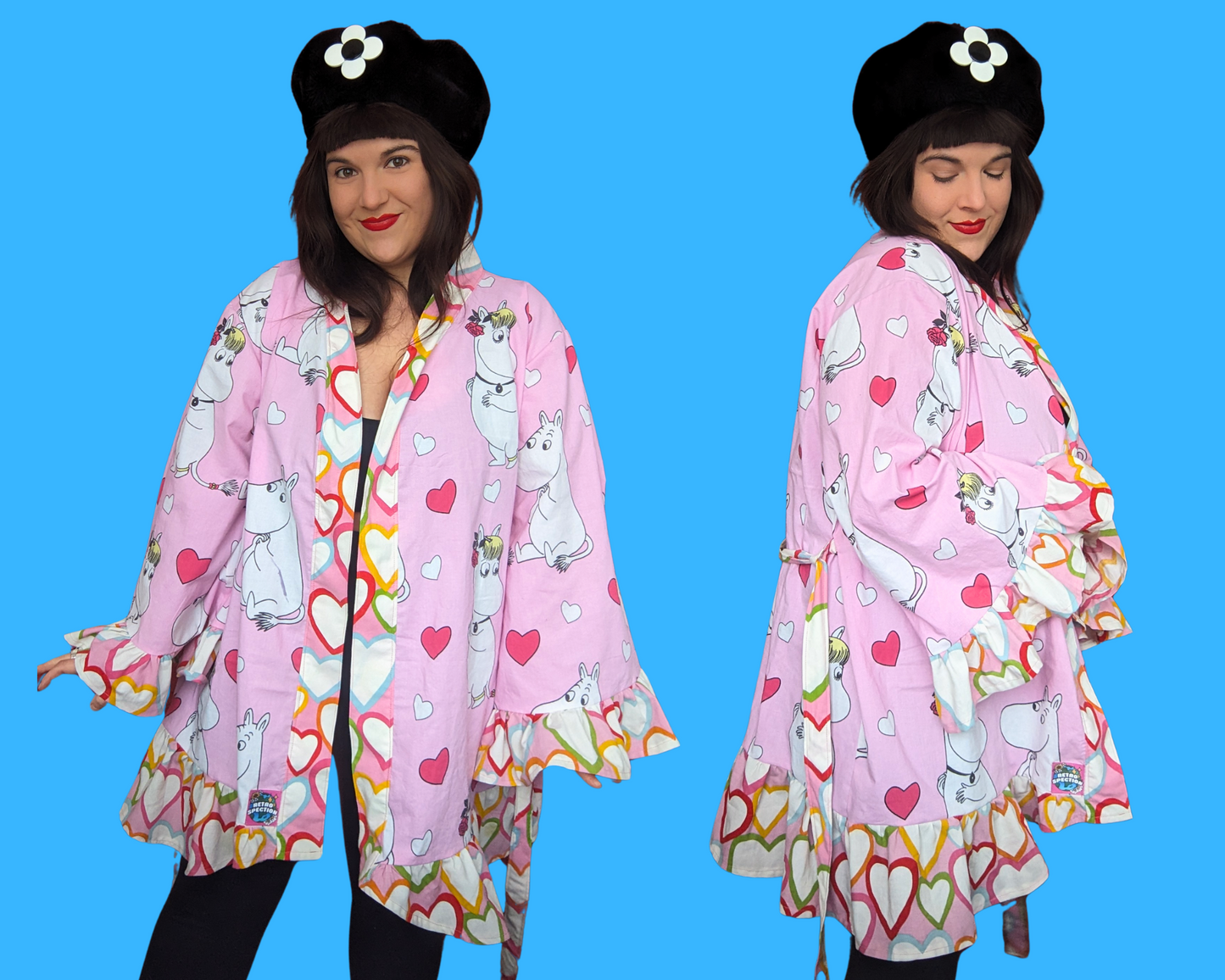 Handmade, Upcycled The Moomins Bedsheet Kimono, Fits All Sizes Up to 5XL