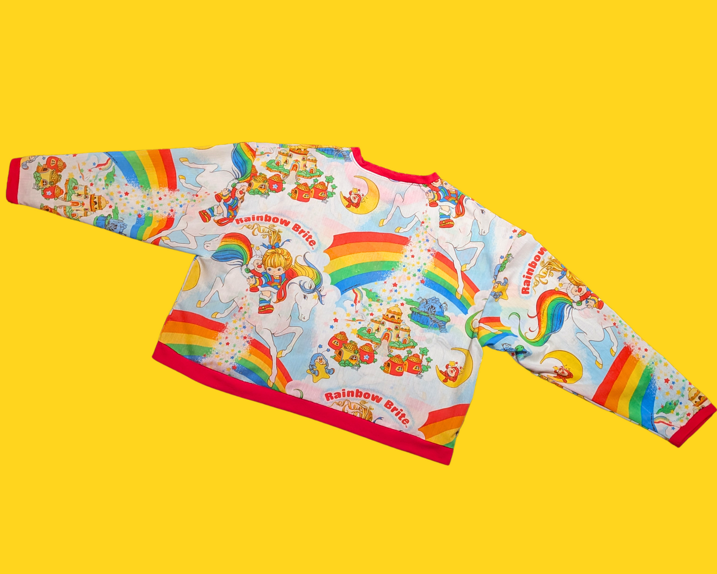 Pull Rainbow Brite surdimensionné XL fait main et recyclé
