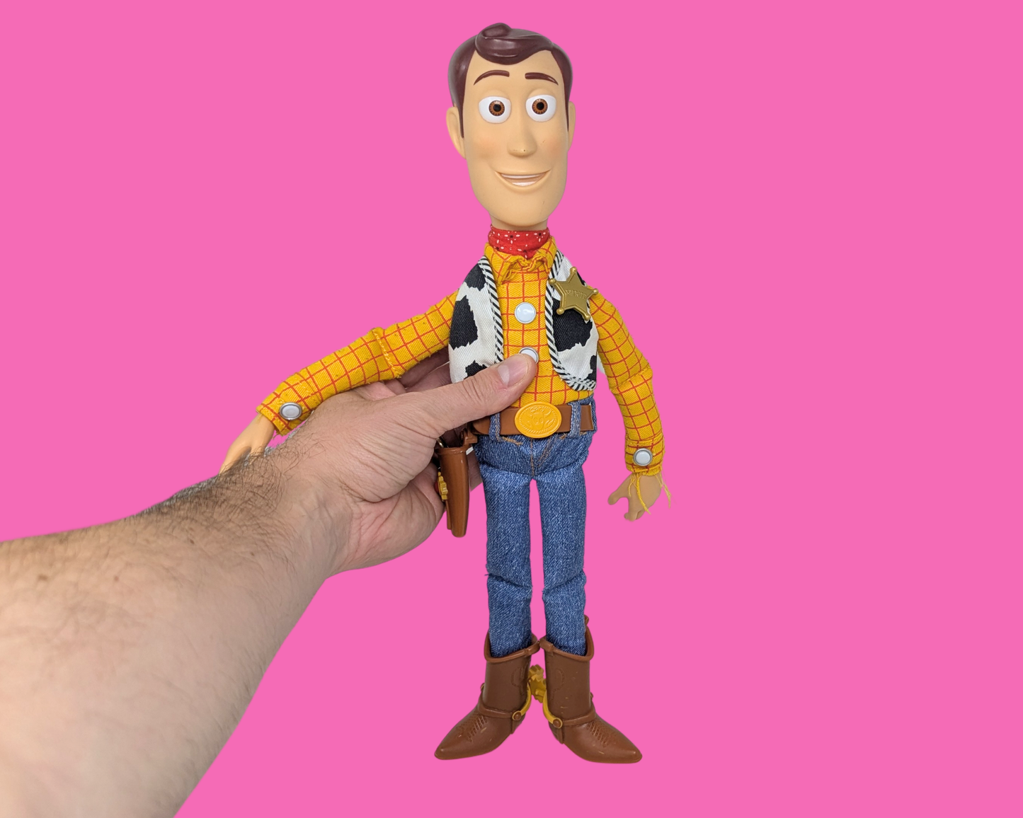 Figurine Woody Toy Story des années 1990, sans chapeau, parlant français