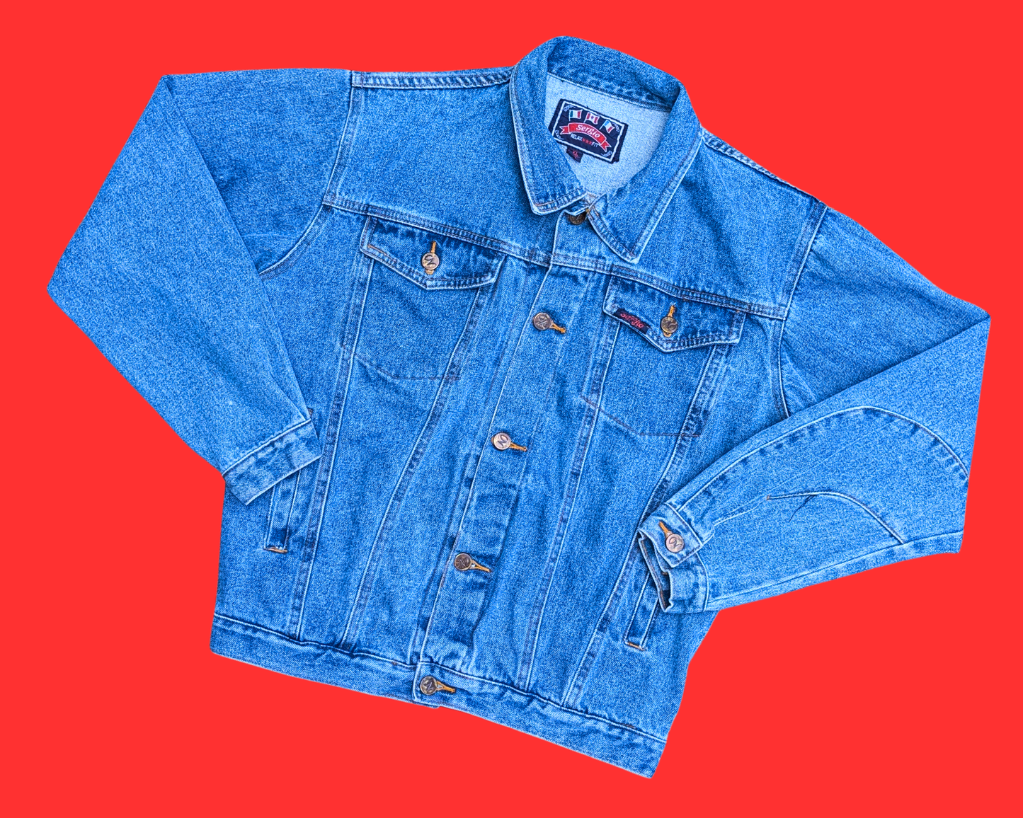 Handmade, Upcycled Halloween Denim Jacket Size XL (US 18)