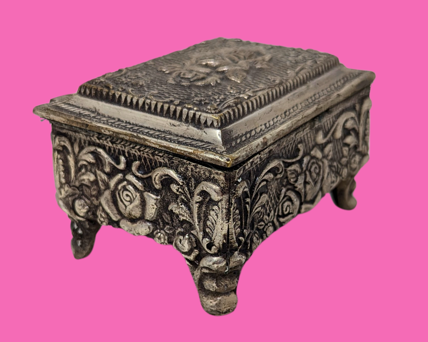 Vintage 1970's Metal Decorative Box