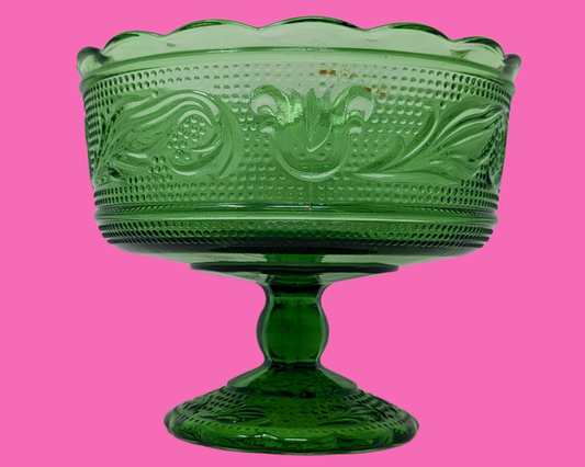 Bol décoratif vintage vert élégant des années 1970