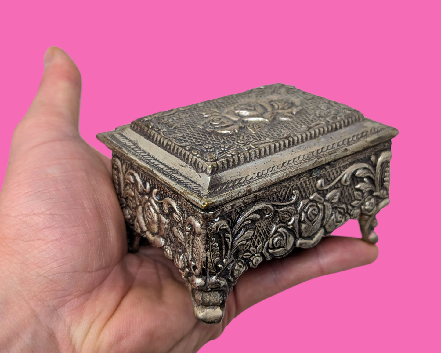 Vintage 1970's Metal Decorative Box
