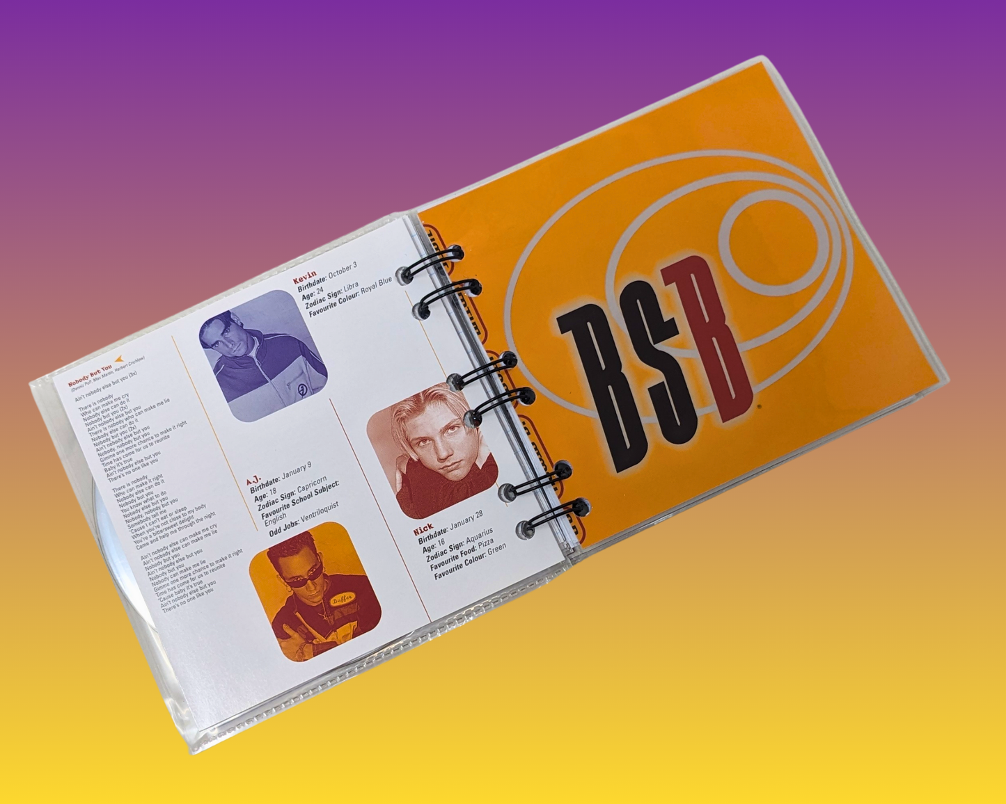 Backstreet Boys CD Notebook