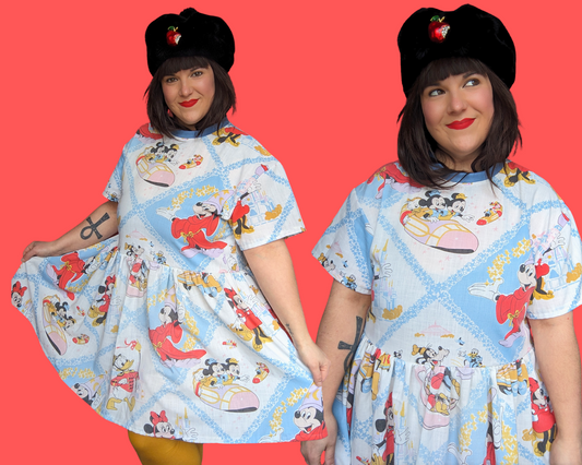 Robe drap de lit Fantasia vintage Walt Disney des années 1980, fabriquée à la main et recyclée, taille S à XL