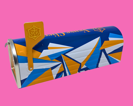 Collectible Veuve Clicquot Champagne Mailbox Shaped Metal Box