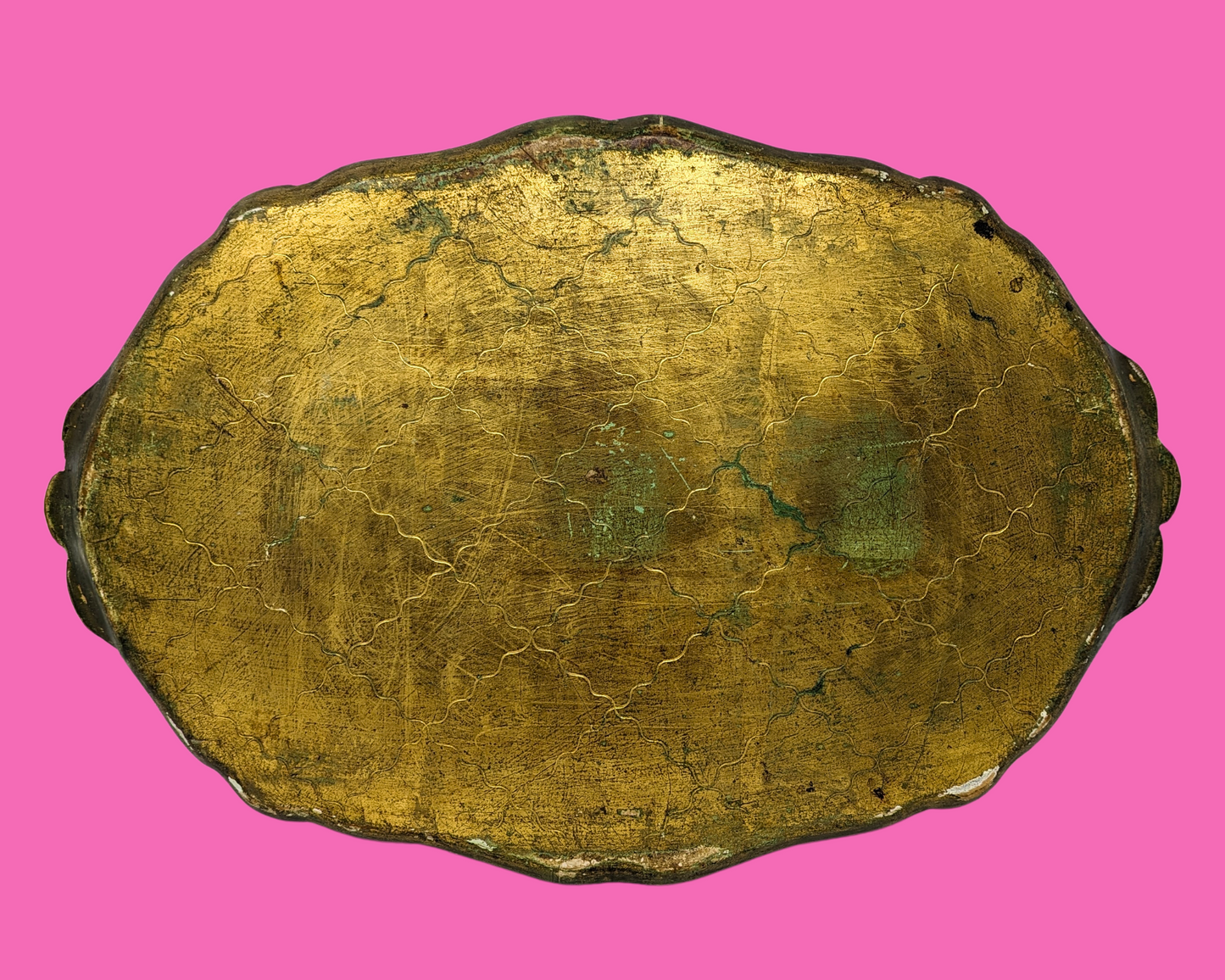 Florentine Gold Wooden Tray Made in Italy
