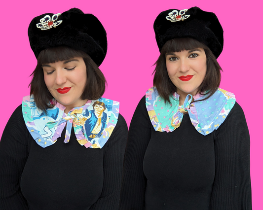 Collier pèlerin Star Wars réversible, fait main et recyclé, avec volant