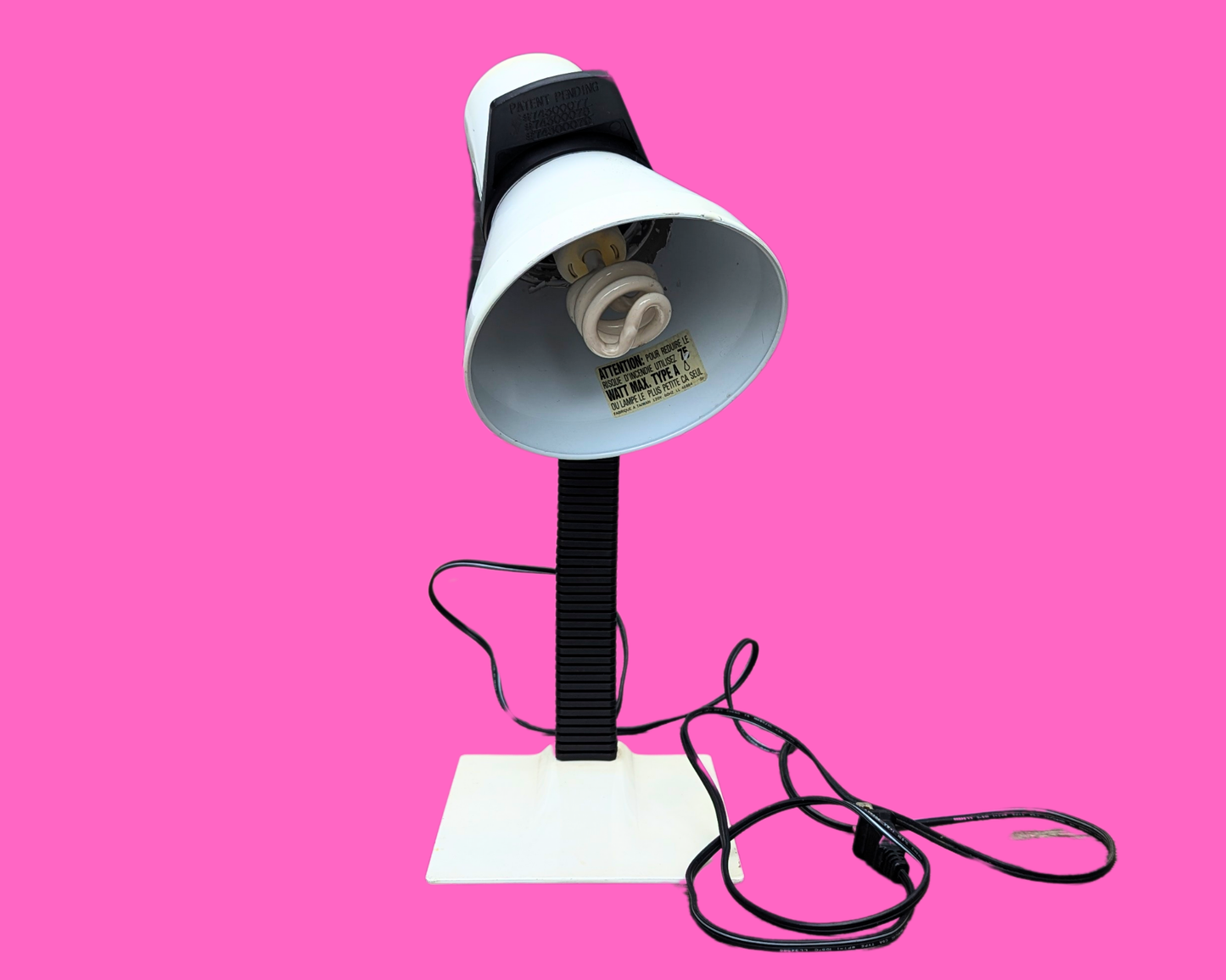 Lampe de bureau blanche vintage des années 1990
