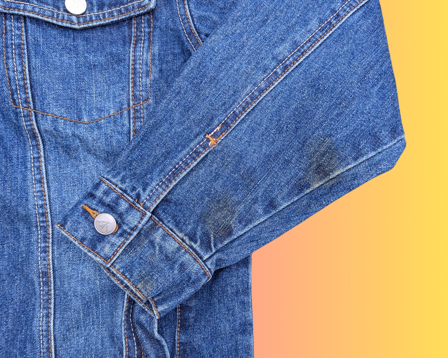 Handmade, Upcycled Led Zeppelin Denim Jacket with Hoodie Size L