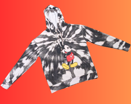 Y2K Mickey Mouse, Tie Dye Hoodie Size L