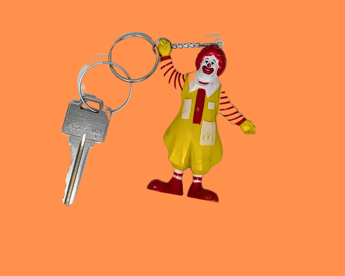 Porte-clés Ronald McDonald fait main et recyclé