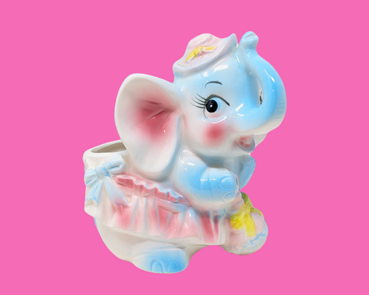 Petit éléphant décoratif en céramique vintage des années 1960 par Relpo Japon