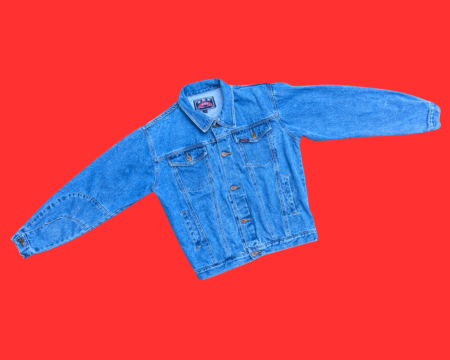 Handmade, Upcycled Halloween Denim Jacket Size XL (US 18)